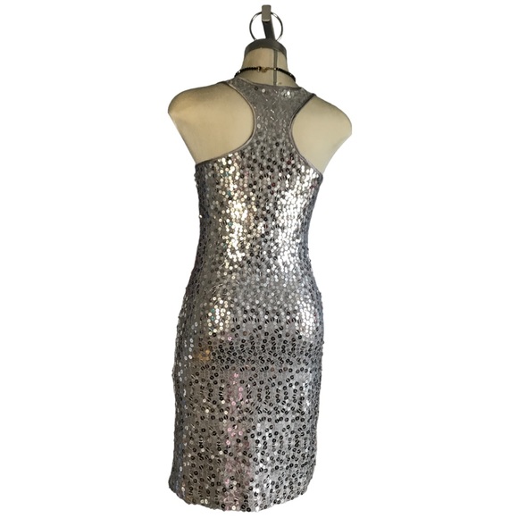 ATTITUDE  Elegant Luxury Grey and Silver Sequins Dress size 0 - Picture 12 of 16